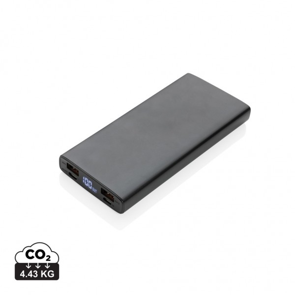 18W PD Powerbank mit 10.000 mAh aus Aluminium, schwarz