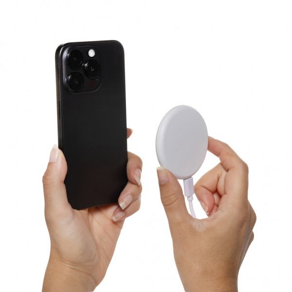 Magnapad magnetisches 3-in-1 15W Ladepad aus RCS rPlastik, weiß