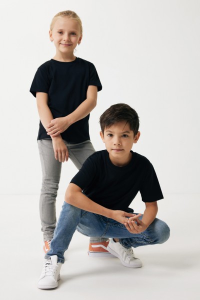 IQONIQ Koli Kids T-Shirt aus recycelter Baumwolle, schwarz 1112