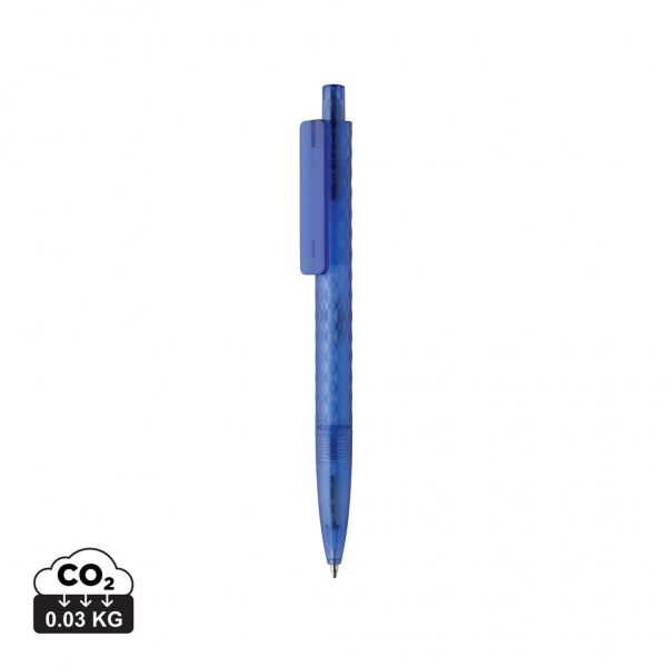 X3 Frosted-Pen aus GRS recyceltem PC, blau