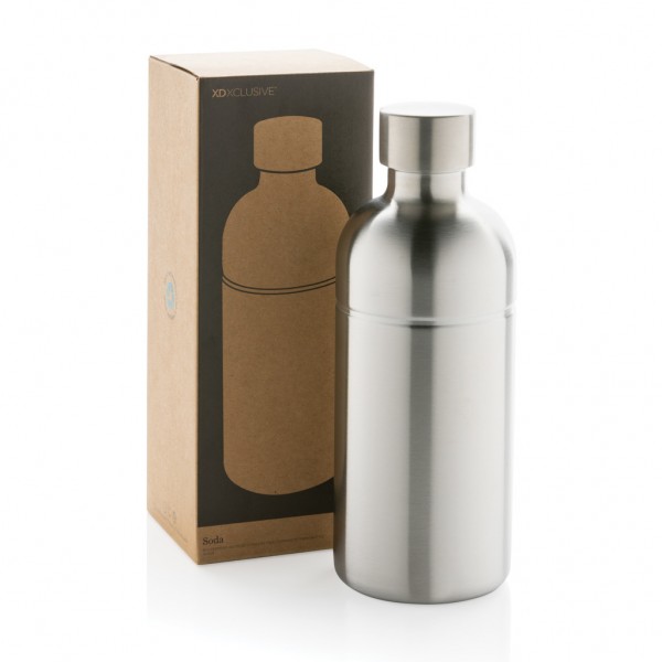 Soda Trinkflasche aus RCS-zertifiziertem Stainless-Steel, silber