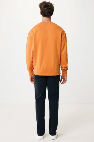 IQONIQ Kruger Relax-Rundhals-Sweater aus recycelt. Baumwolle, sundial orange L