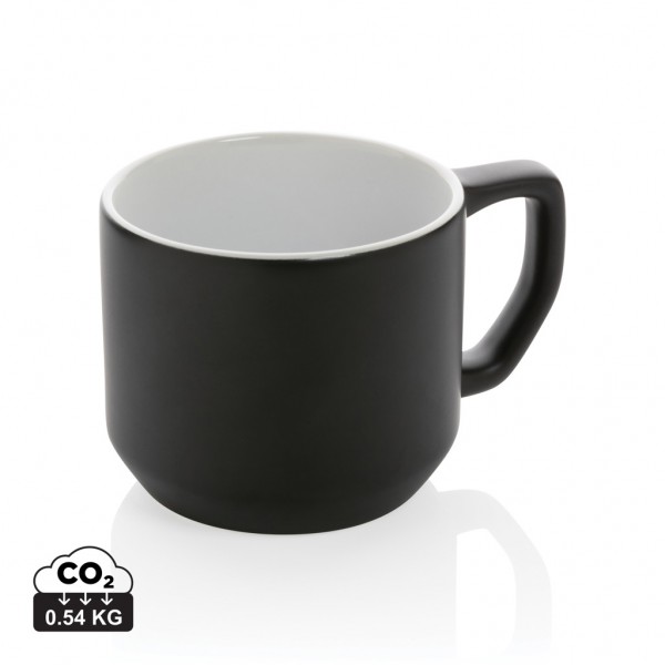 Moderne Keramiktasse, 350ml, schwarz