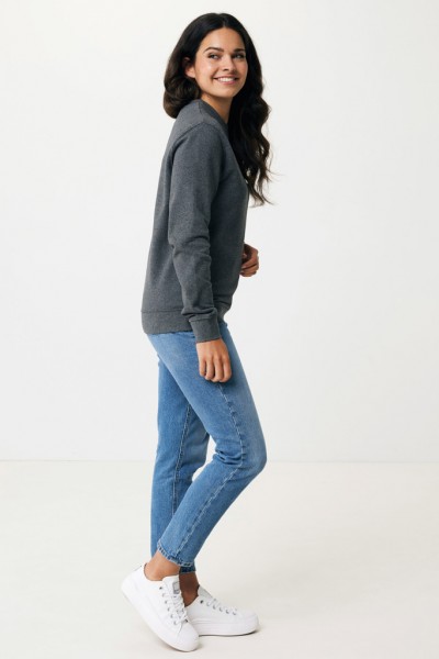 IQONIQ Denali ungefärbt. Rundhals-Sweater aus recycelter BW, heather anthracite M