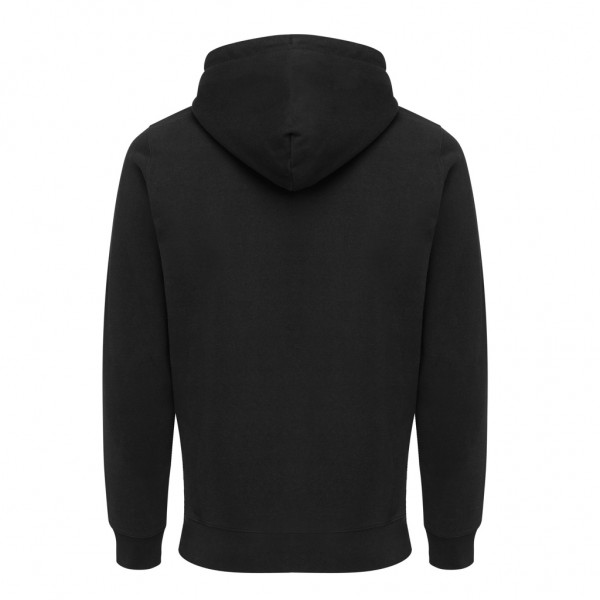 IQONIQ Abisko Zip-Kapuzenpullover aus recycelter Baumwolle, schwarz XXXL