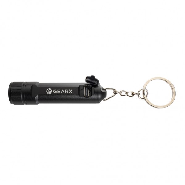 Gear X wiederaufladbare ultrahelle Key-Chain Taschenlampe, schwarz