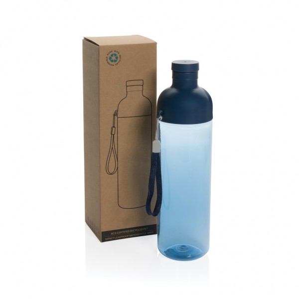 Impact auslaufsichere Wasserflasche aus RCS recyc. PET 600ml, navy blau