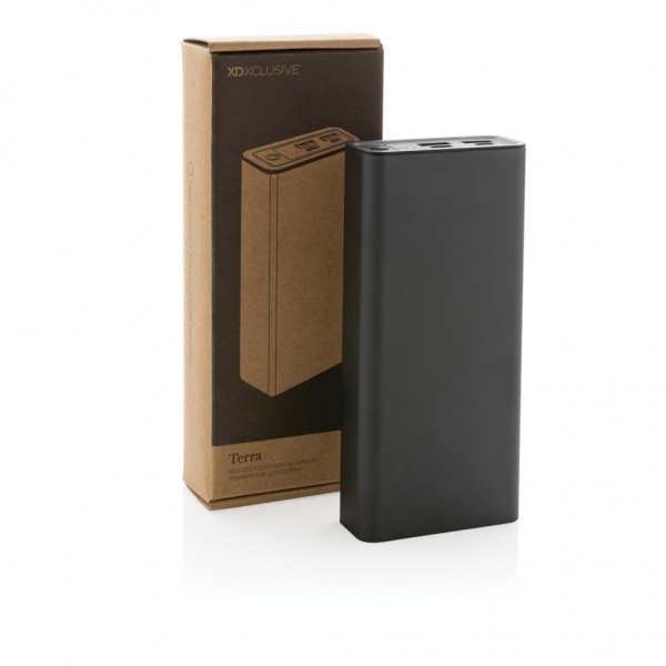 Terra 20.000mAh 20W Powerbank aus RCS recyceltem Aluminium, grau
