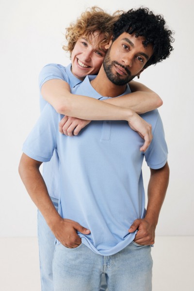 IQONIQ Yosemite Piqué-Poloshirt aus recycelter Baumwolle, sky blue XXXL