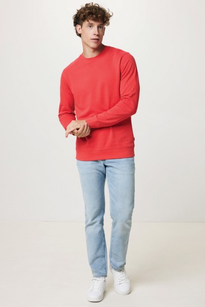 IQONIQ Zion Rundhals-Sweater aus recycelter Baumwolle, luscious red M