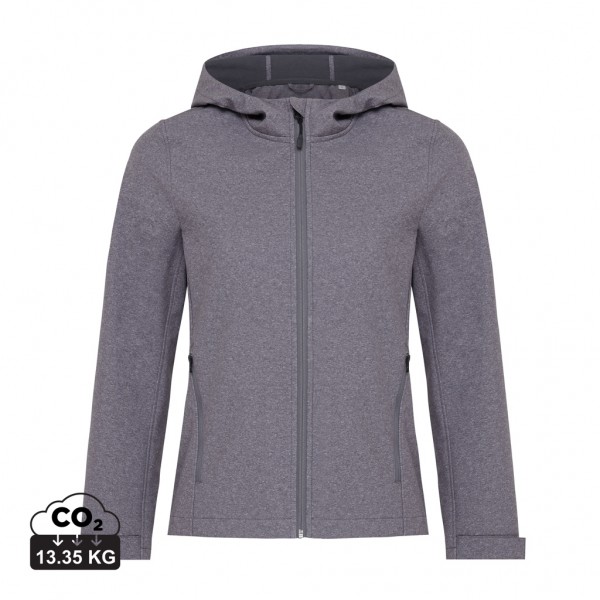 IQONIQ Makalu Damen Softshelljacke aus recyceltem Polyester, vulcano heather grey M