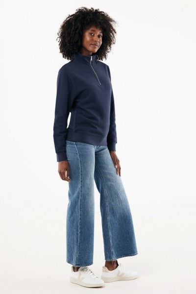 IQONIQ Elgon Quarter-Zip-Sweater aus rec. Baumwolle, navy blau L
