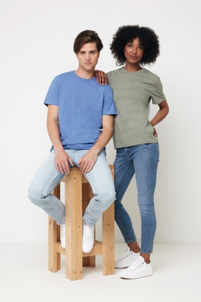 IQONIQ Manuel ungefärbtes T-Shirt aus recycelter Baumwolle, heather blue XS