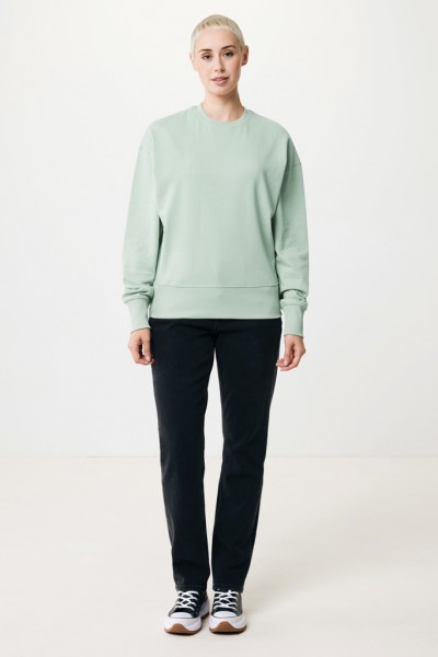 IQONIQ Kruger Relax-Rundhals-Sweater aus recycelt. Baumwolle, Iceberg green XXS