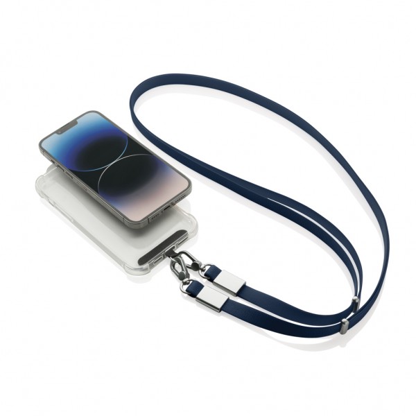 Nivo Crossbody-Handyband aus RCS recyceltem PET, navy blau