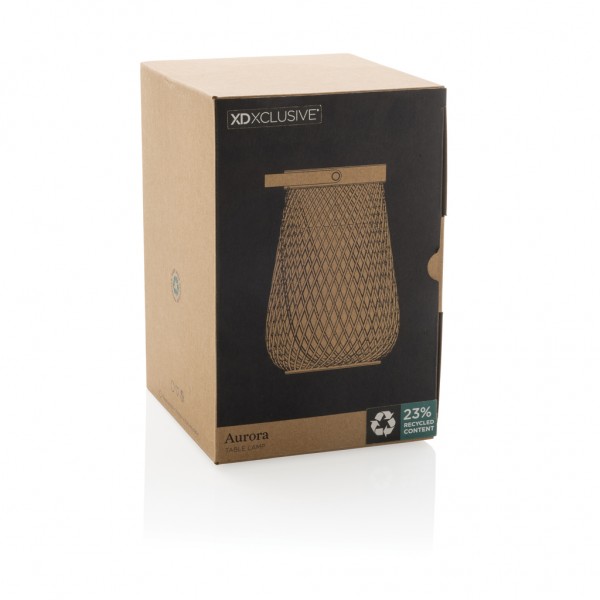 Aurora USB-Tischlampe aus RCS recyceltem ABS, grau