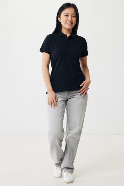 IQONIQ Yosemite Damen Piqué-Poloshirt aus rec. Baumwolle, schwarz S