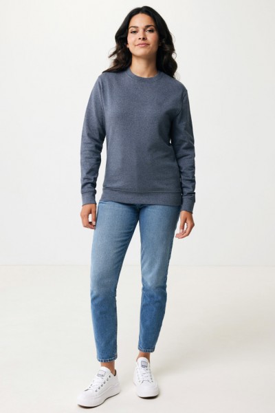 IQONIQ Denali ungefärbt. Rundhals-Sweater aus recycelter BW, heather navy L