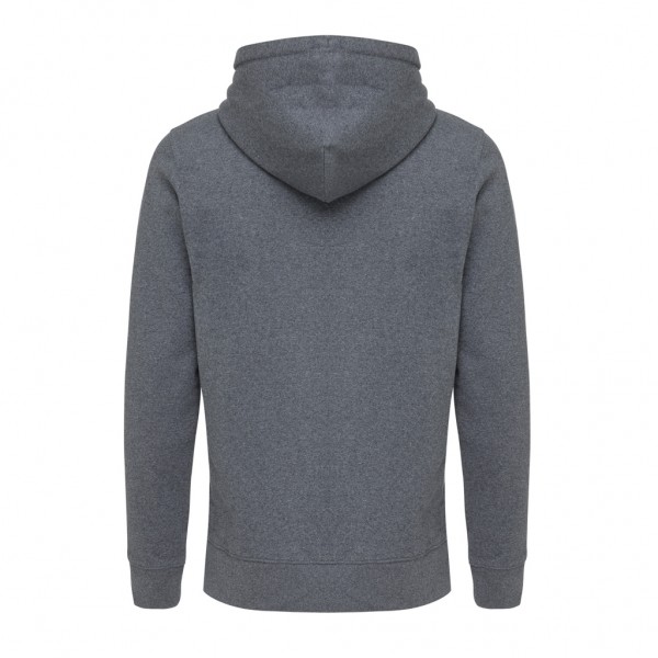 IQONIQ Abisko Zip-Kapuzenpullover aus recycelter Baumwolle, heather anthracite L