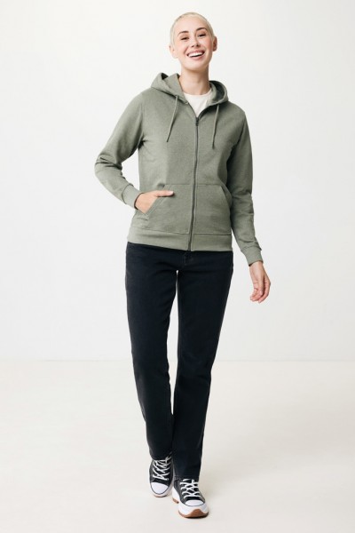 IQONIQ Abisko Zip-Kapuzenpullover aus recycelter Baumwolle, heather green XL