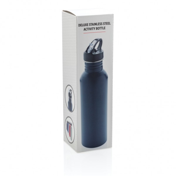 Deluxe Sportflasche aus Edelstahl, navy blau