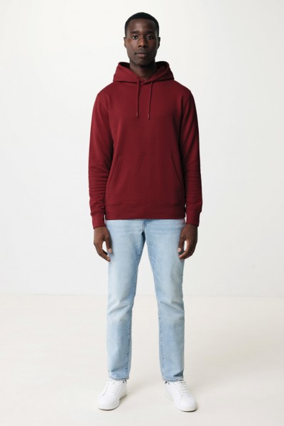 IQONIQ Rila Lightweight Hoodie aus recycelter Baumwolle, burgunderrot XXXL