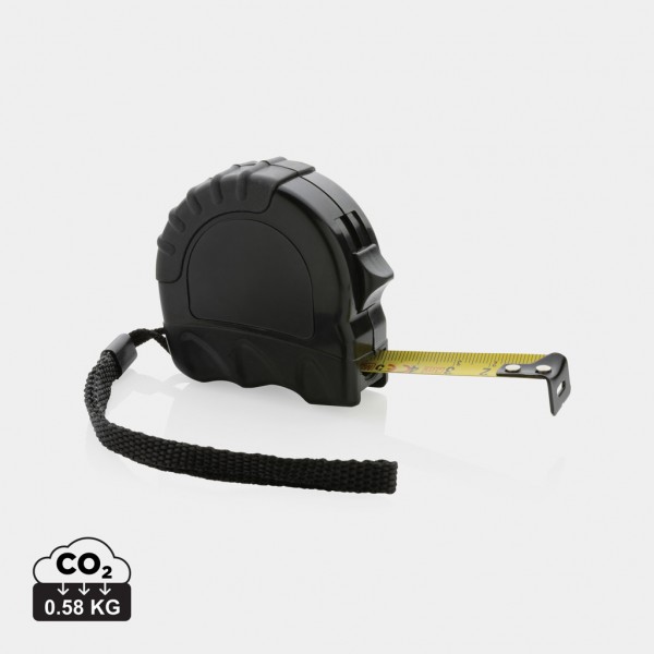 3m/16mm Maßband aus RCS recyceltem Kunststoff, schwarz