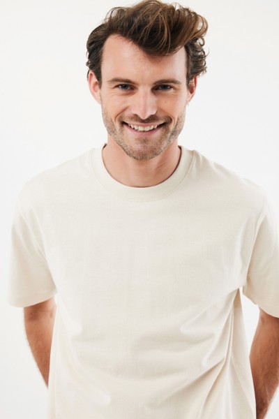 IQONIQ Nikko Heavyweight T-Shirt aus recycelter Baumwolle, natural raw S