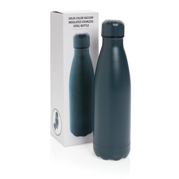 Einfarbige Vakuumisolierte Stainless Steel Flasche, blau