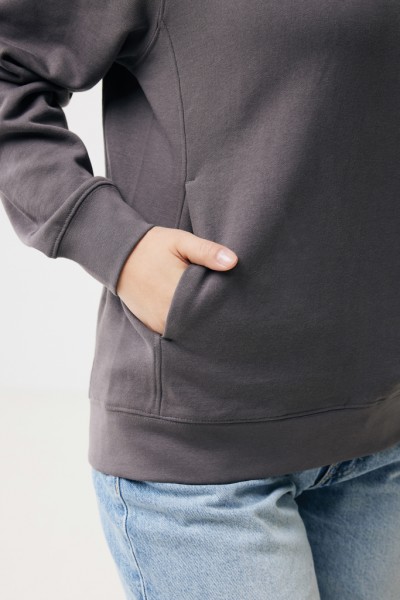 IQONIQ Yengo Hoodie mit Seitentaschen aus rec. Baumwolle, anthrazit S