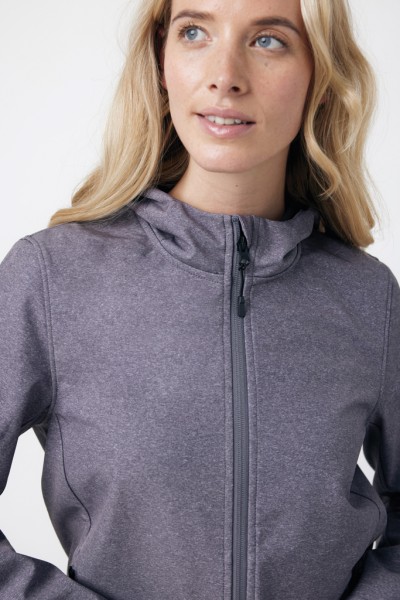 IQONIQ Makalu Damen Softshelljacke aus recyceltem Polyester, vulcano heather grey XXS