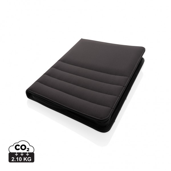 Impact AWARE™ RPET A4 Portfolio mit Reißverschluss, schwarz