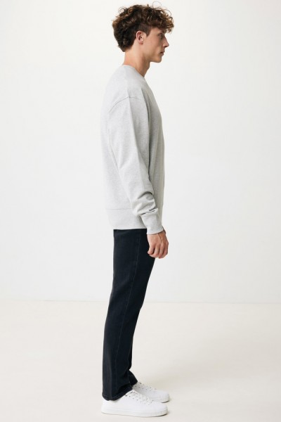 IQONIQ Kruger Relax-Rundhals-Sweater aus recycelt. Baumwolle, heather grey M