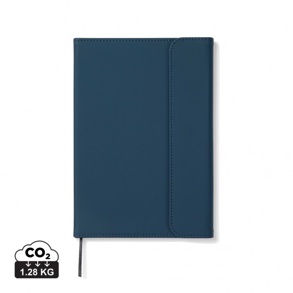 VINGA Baltimore GRS-zertifiziertes Papier & PU-Notizbuch, navy blau