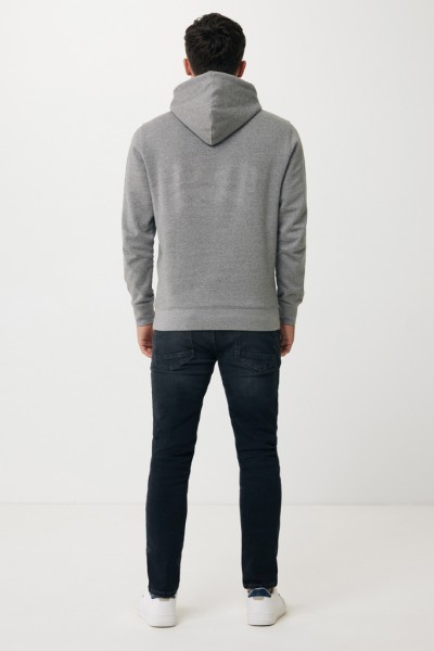 IQONIQ Rila Lightweight Hoodie aus recycelter Baumwolle, light heather anthracite XS