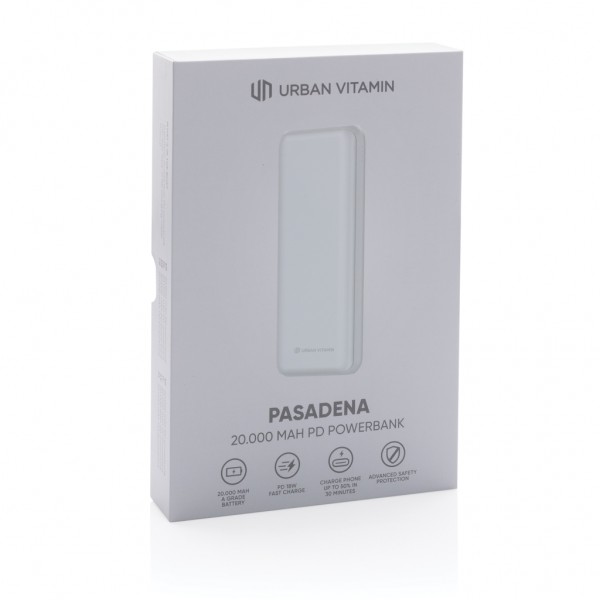 Urban Vitamin Pasadena 20.000mAh 18W PD Powerbank, weiß