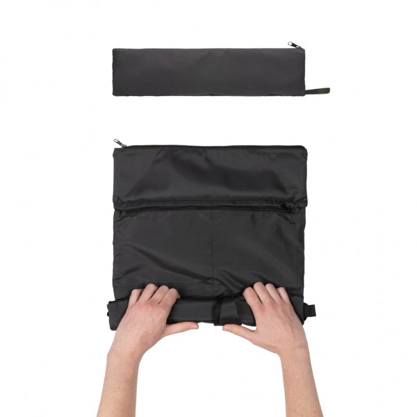 Dillon AWARE™ RPET faltbarer Lightweight-Rucksack, schwarz