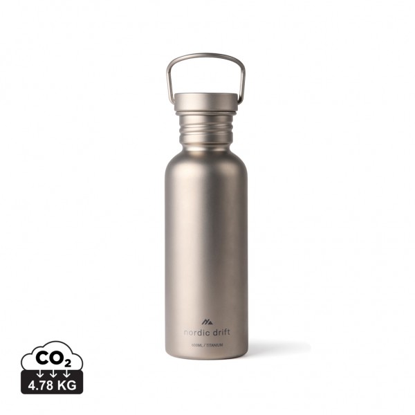 Nordic Drift Trail Ultraleichte Titan-Wasserflasche 600ml, silber