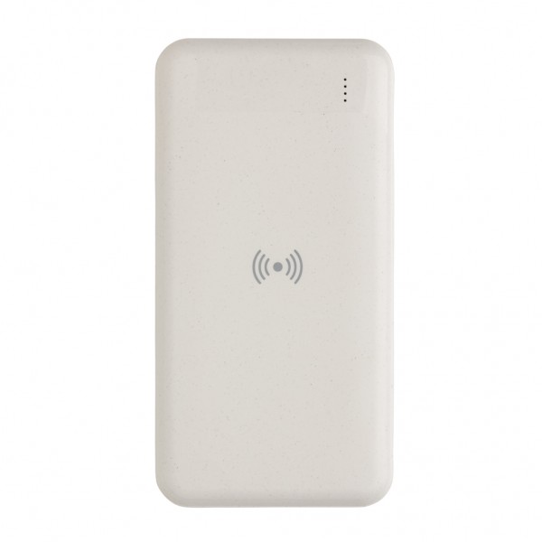 Wireless Powerbank aus RCS Standard recyceltem Kunststoff, weiß