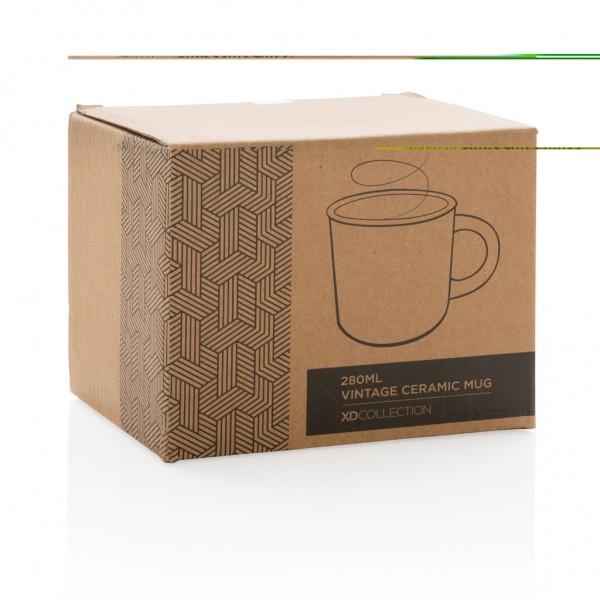 Vintage Keramiktasse, 280ml, rot