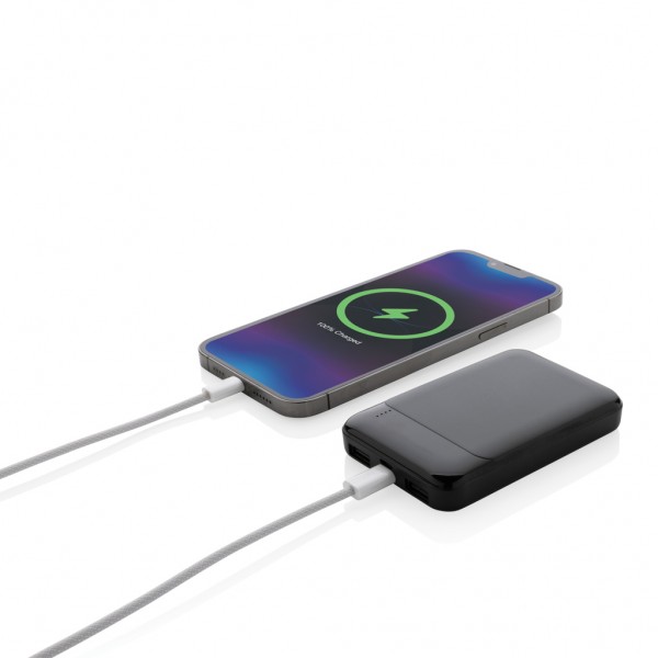 5.000mAh Powerbank aus RCS recyceltem Kunststoff, schwarz