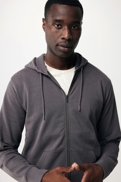 IQONIQ Abisko Zip-Kapuzenpullover aus recycelter Baumwolle, anthrazit XL