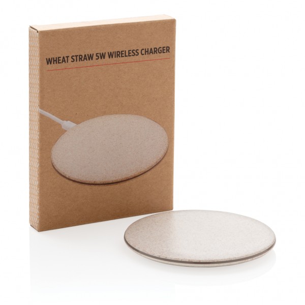 5W Weizenstroh Wireless Charger, khaki