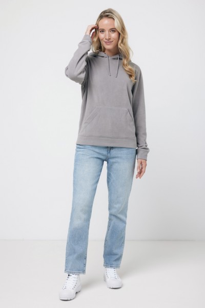 IQONIQ Trivor Mikrofleece-Kapuzen-Pulli aus recyc. Polyester, storm grey XL