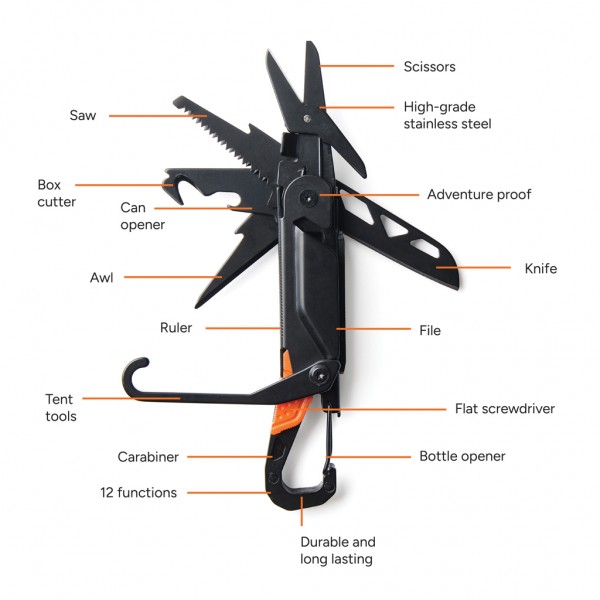 Nordic Drift Adventure Multitool, schwarz