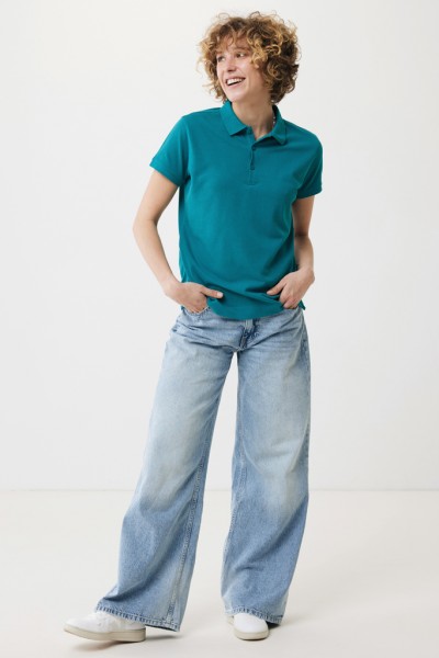 IQONIQ Yosemite Damen Piqué-Poloshirt aus rec. Baumwolle, verdigris XXL