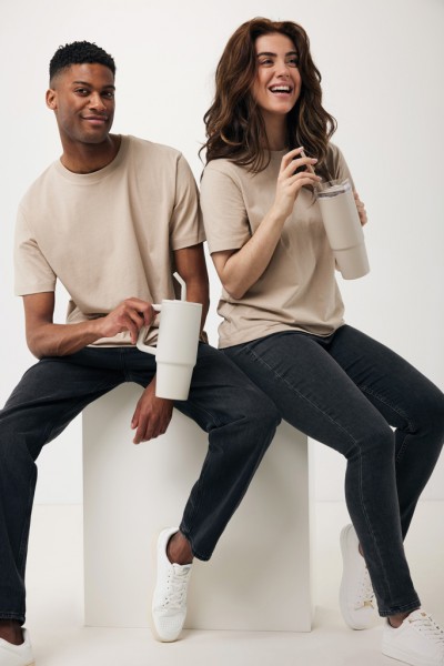 IQONIQ Kakadu relaxed T-Shirt aus recycelter Baumwolle, desert XL