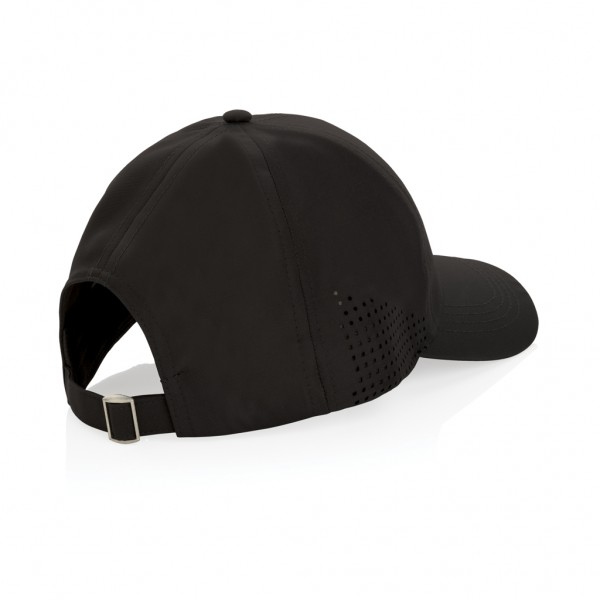 Impact AWARE™ rPET 6-Panel-Sportkappe, schwarz