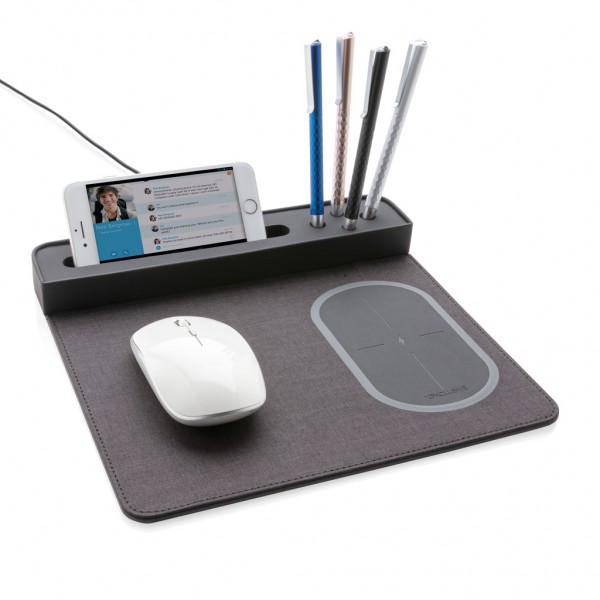 Air Mousepad mit 5W Wireless Charger und USB, schwarz