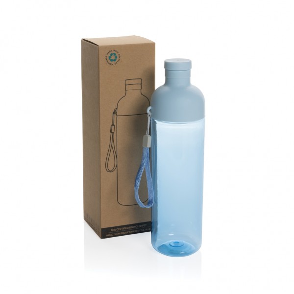 Impact auslaufsichere Wasserflasche aus RCS recyc. PET 600ml, blau
